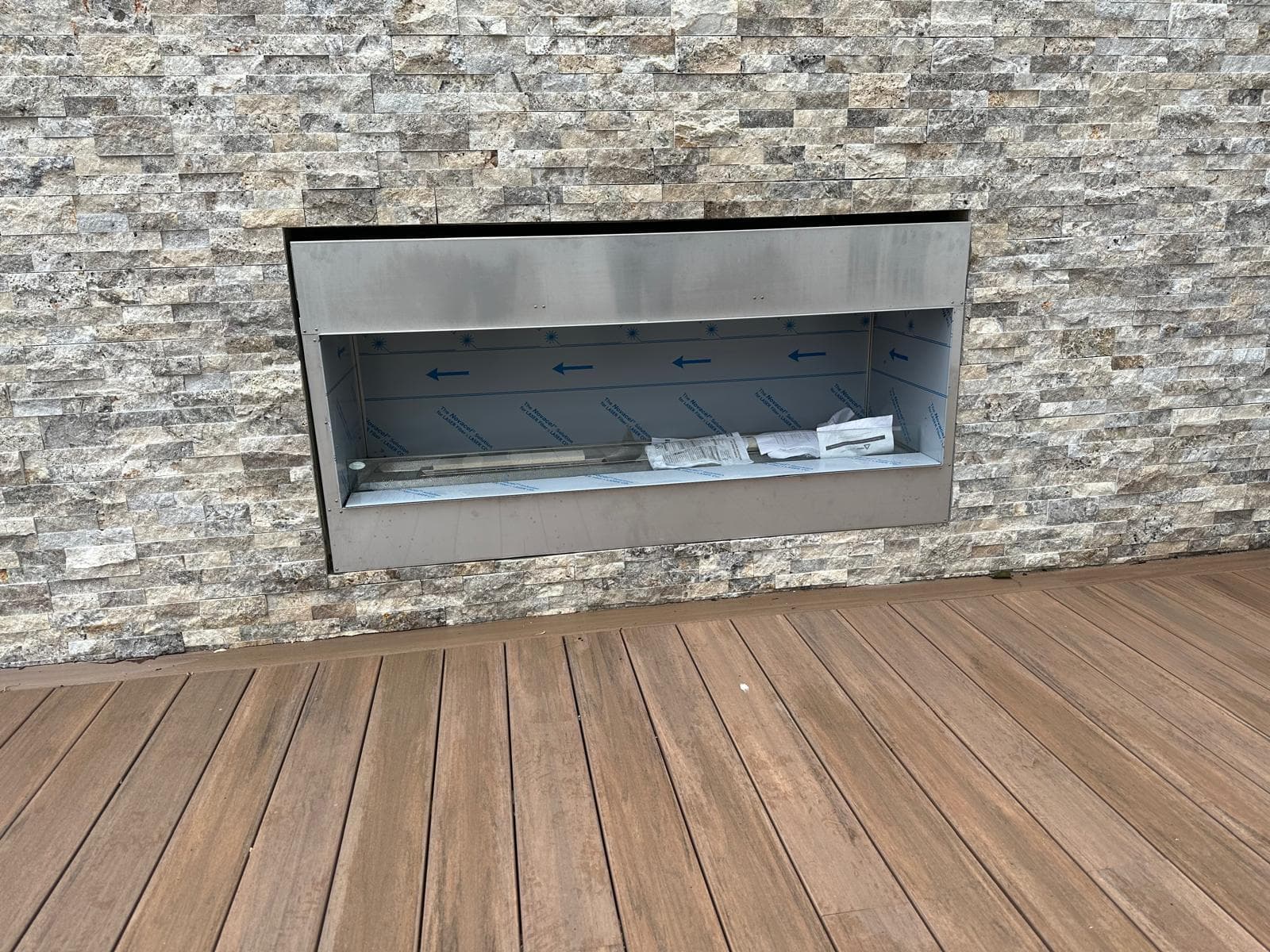 Outdoor fireplace brick work